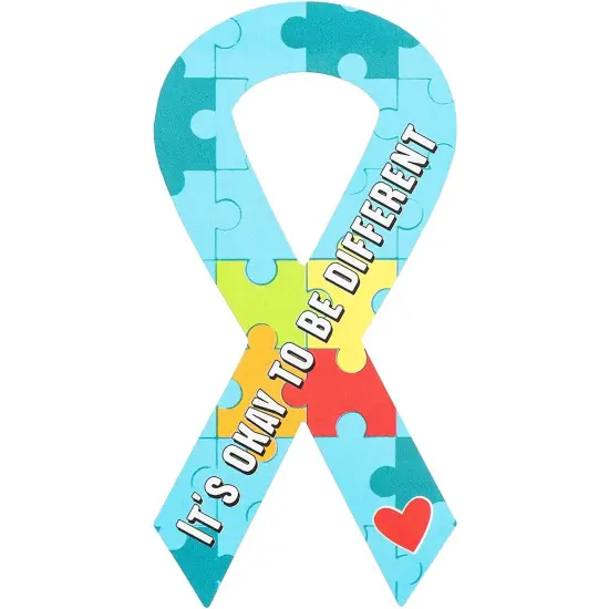 Autism Awareness Ribbon Stickers Roll (1.5 x 3 in, 500 Stickers) Multicolor {4}