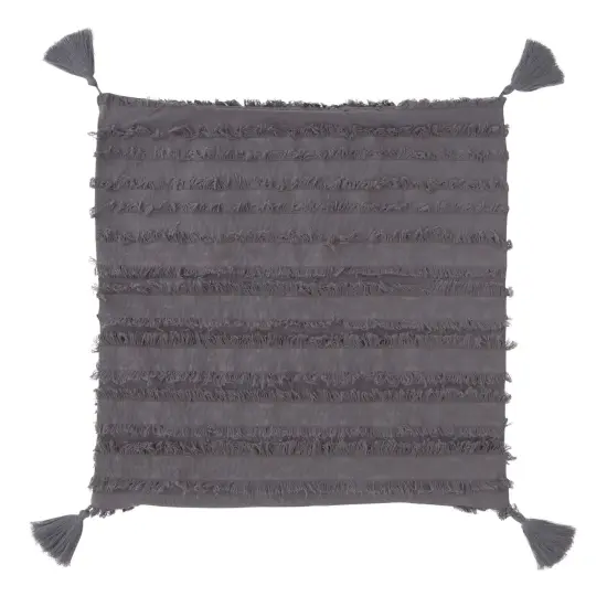 Decorative Striped Grey Throw Pillow Covers for Bedroom, Couch, Patio Furniture (2 Pack, 20 x 20 In) {3}