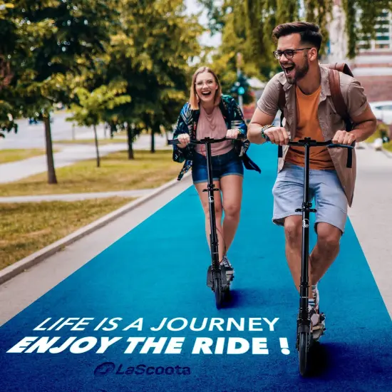 LaScoota Kick Scooter for Adults & Teens. Perfect for Youth Ages 8-14 and Men & Women. Lightweight Foldable Adult Scooter Large Sturdy Wheels Grey {7}