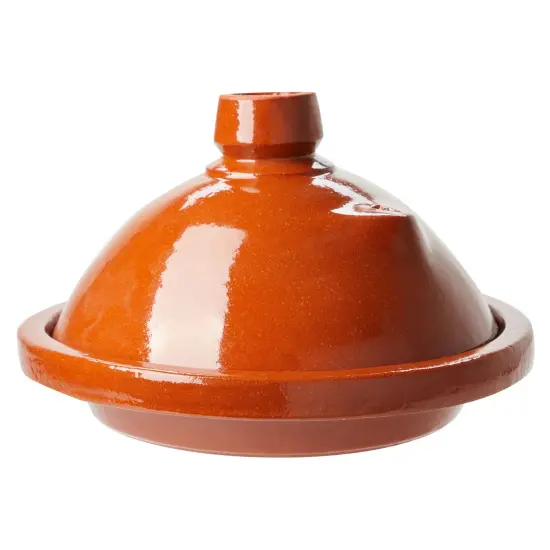 Moroccan Tagine Clay Cooking Pot with Lid for Meat, Stew, Casserole (11.8 in) Brown {1}