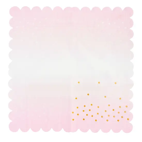 100 Pack Cocktail Napkins for Girl Baby Shower, Wedding, Birthday Party (5 x 5 in, Ombre Pink) Multicolor {7}