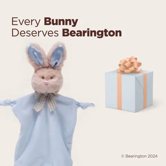 Bearington Baby Wee Waggles, 8 x 7 Inch Small Bunny Tail Stuffed Animal Baby Boy Lovey, Baby Security Blanket Blue {5}