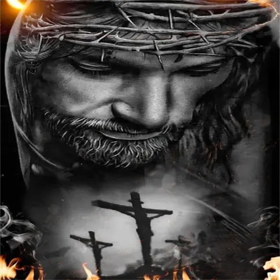 5D DIY Diamond Art Painting Kit, Jesus Cross 16X20 inches Round Full Drill Crystal Rhinestone Embroidery Cross Stitch Arts Craft for Home Wall Decor {1}