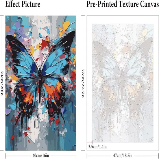 Paint by Numbers Kit for Adults Beginner, DIY Butterfly Adult Paint by Number Kits on Canvas Without Frame, Abstract Butterfly Acrylic Oil Paint by Numbers for Home Decor Gift {3}