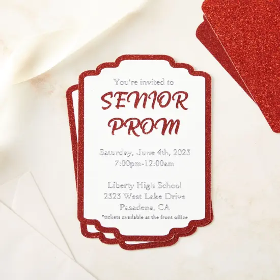 24 Sheets Red Glitter Cardstock Paper 8.5 x 11 for Scrapbooking, DIY Projects, Arts and Crafts (280gsm) {3}