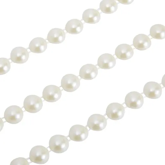 Pearl Strings for Crafts and DIY Projects, 10mm White Half Beads Spool Garland for Wedding Decorations (10 Yards) {6}