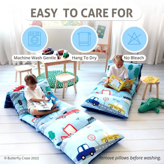 Butterfly Craze Floor Pillow Case, Mattress Bed Lounger Cover, Cars Blue, King Size - Cozy Seating Solution for Kids & Adults, Recliner Cushion, Perfect for Reading, TV Time (Pillow Not Included) Multicolor {5}
