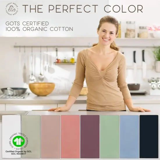 Organic Cotton Washable Cloth Napkins Sets for Everyday Dining, Dinner Parties, Weddings | Oversized 20x20 inches, Fully Hemmed, in Designer Colors, 12-Pack, Sage {3}