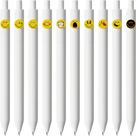Cute Gel Pens, 10 Pieces Set Black Ink 0.5 mm Fine Point, Retractable Quick Drying Aesthetic Cute Pens (10 Style Set) {1}