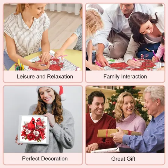 Diamond Painting Kits for Adults, Cardinal Round Full Drill Diamond Art Kits, 5D DIY Paint with Diamonds Crafts {3}