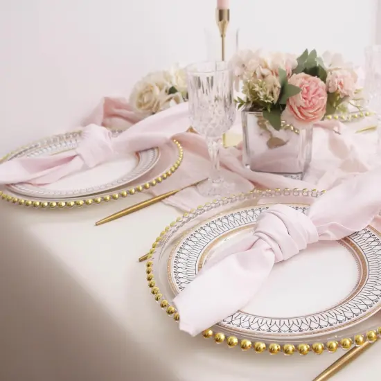 Spring Cotton Cloth Napkins Set of 12, Dinner Cloth Napkins Bulk, Wedding Christmas Thanksgiving 17 * 17'' Light Pink {3}