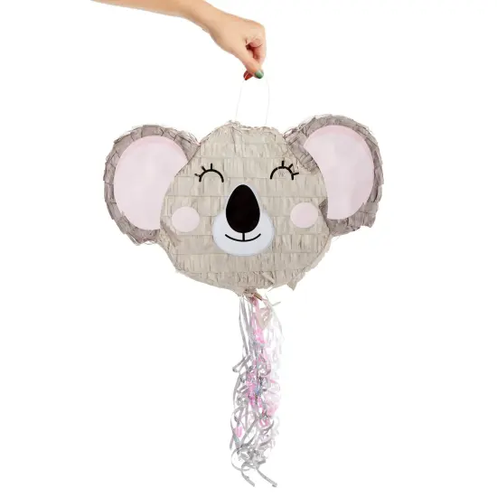 Koala Pinata - Pull String Animal Pinata, Koala, Animal, Jungle Theme Birthday Party Decorations (Small, 16.5x10x3 In) Grey {4}