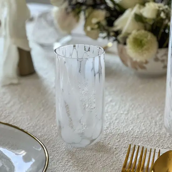 Stained White Glasses 6pk {1}