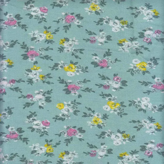 1 Yard Linen Look Printed Woven Fabric Durable Floral Design Drapery 58/59" Width SAGE {1}