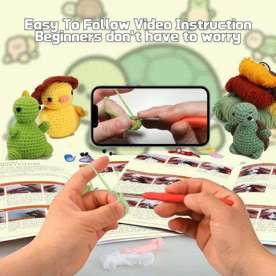 Positive Mini Crochet Animals Kit - Turtle {5}
