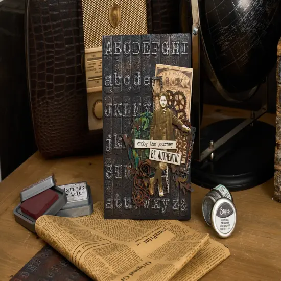 Sizzix 3D Texture Fades Embossing Folder A5 by Tim Holtz-Typewriter {4}