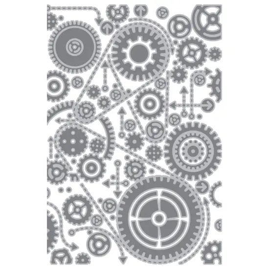 Sizzix Textured Impressions Embossing Folder by Tim Holtz-Vault Gears {5}