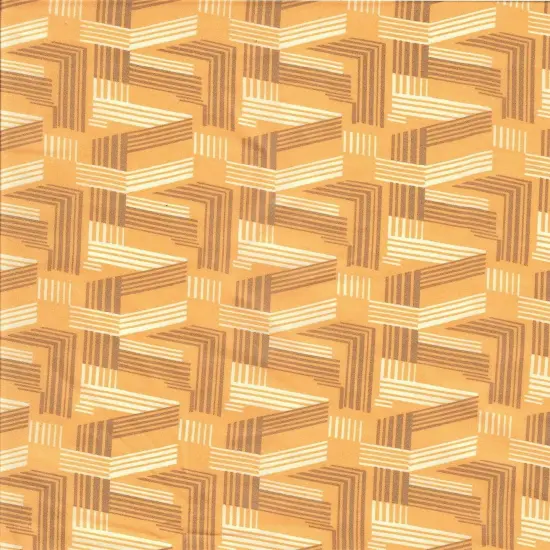 1 Yard Wool Dobby Geo Print Fabric, 57/58&Prime; Wide 100% Polyester BLUE/CARAMEL {6}