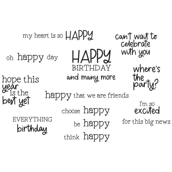 Sizzix Clear Stamp Set 21/Pkg by Catherine Pooler-Happy Everything {6}