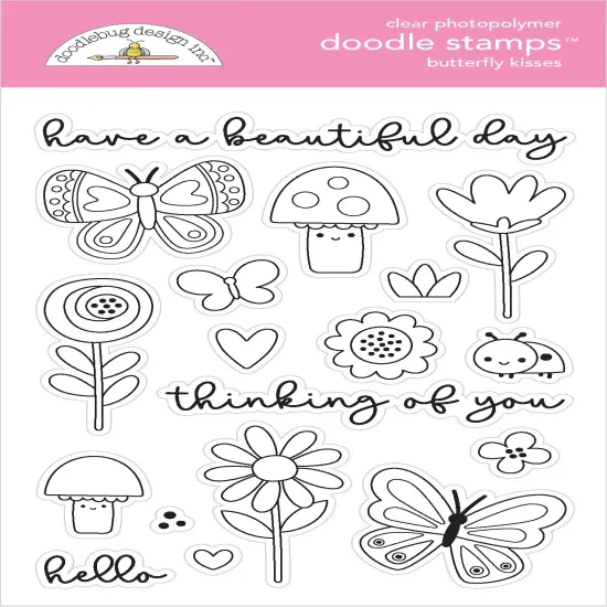 Doodlebug Clear Doodle Stamps-Butterfly Kisses {1}