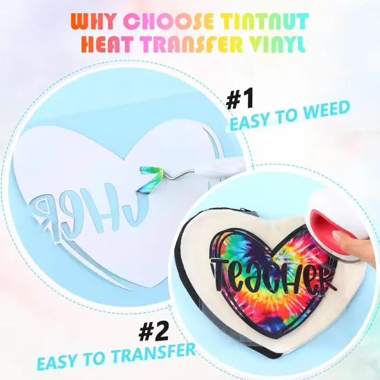 Tie Dye HTV Heat Transfer Vinyl - 12 Sheets Bundle, 10x12 Inch {3}