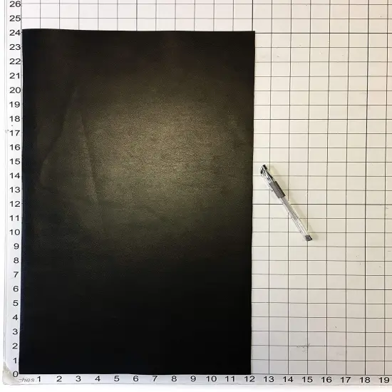 Real Genuine Black Calf Hide Leather: 4-6 oz. (1.8-2.4mm)Thickness Weight Leather Cow Hide Black Leather Sheets for Crafting and Cricut Maker Supplies {7}