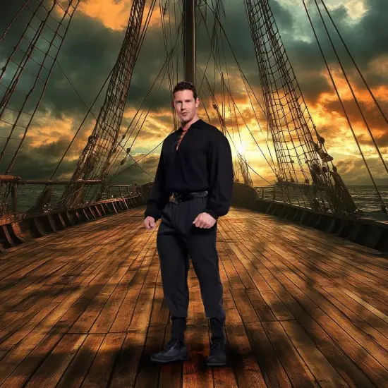 Pirate Adult Costume Black Shirt {3}