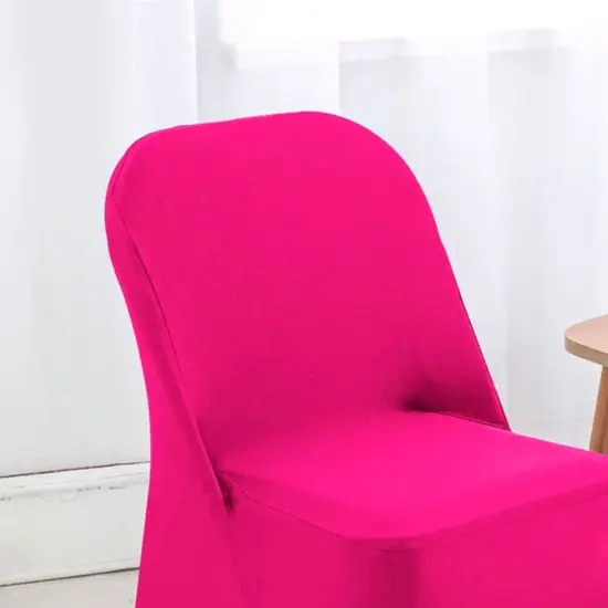 Fuchsia Stretch Folding Chair Cover for Stylish Event Seating {4}
