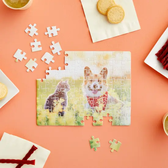 10 Sets Blank Sublimation Puzzles for DIY Crafts, 80-Piece Jigsaws for Heat Press Thermal Transfer (9 x 8 In) Multicolor {2}