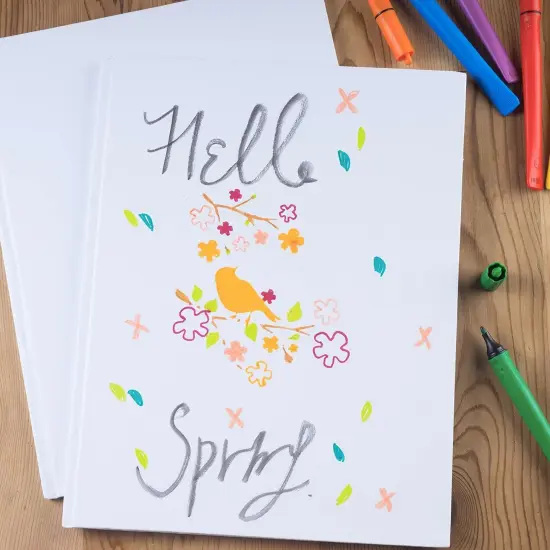 6 Pack 8.5x11 inch White Blank Hardcover Books for Kids to Write Stories, Unlined Scrapbook and Journal - 18 Sheets/36 Pages Each {3}