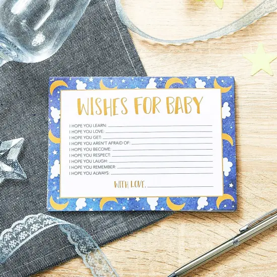 Set of 5 Baby Shower Games for 50 Guests, Over The Moon, Twinkle Twinkle Little Star Bingo (251 Total Pieces) {4}