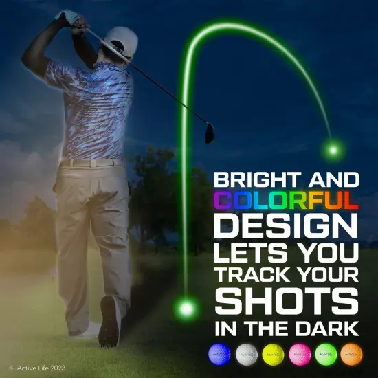 LED Golf Balls (3 Green) Best Glow in the Dark Golfer Gifts for Men and Women Night Golfing Unique Novelty Cool Birthday Dad Presents Light Up Fun Stuff Trick Gadgets {5}