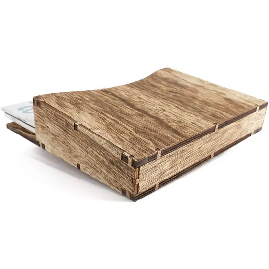 Rustic Wood Wall Mounted Magazine Rack and File Organizer with Menu Basket - Hanging Bathroom Mail Holder (12 in) Brown {7}