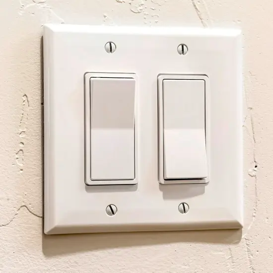 2-Gang Wall Plates, Double Light Switch Cover (4.53 x 4.57 In, 20 Pack) White {2}
