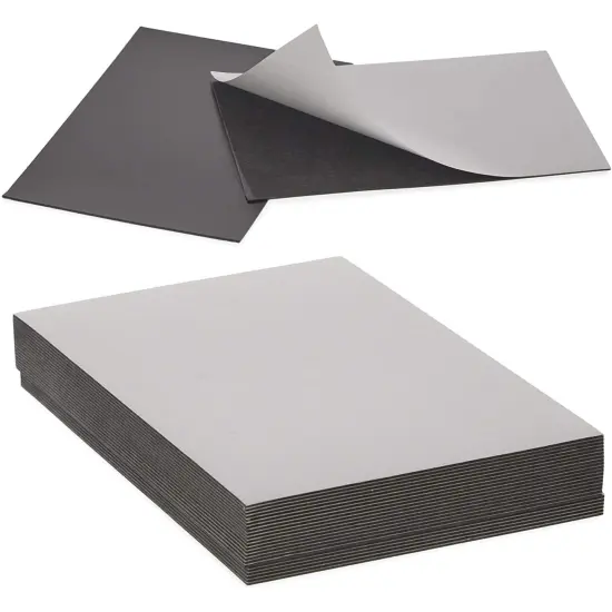 Magnetic Sheets with Adhesive Backing, Flexible Peel and Stick (4 x 6 in, 24 Pack) Black {1}