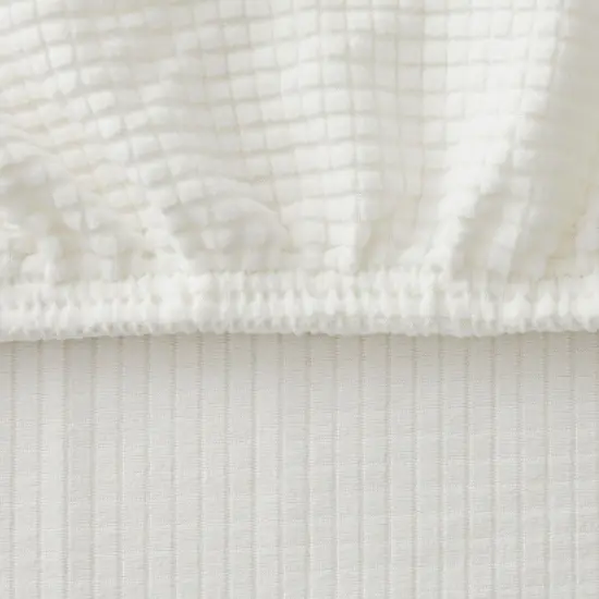 2 Pack Stretch Outdoor Cushion Covers for Patio Furniture and Sofas, Reversible (Medium, White) {3}