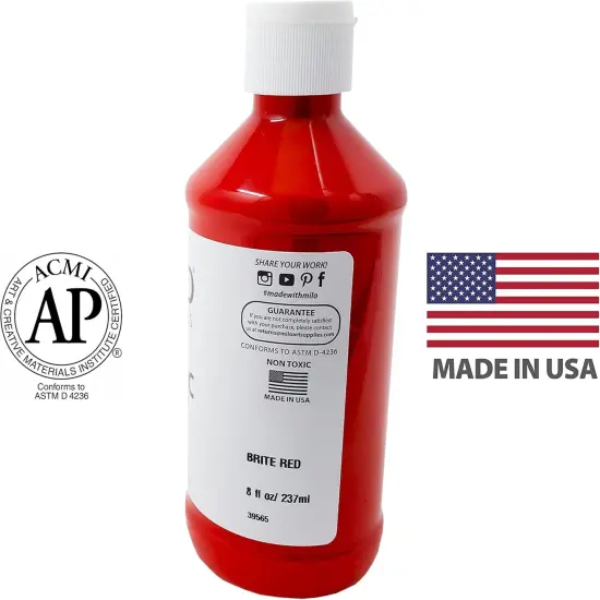 Acrylic Paint Set of 8 Colors | 8 oz Bottles | Student Primary Colors Acrylics Painting Pack | Made in the USA | Non-Toxic Art & Craft Paints for Artists, Kids, & Hobby Painters {3}