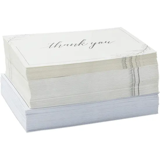 Sympathy Thank You Cards with Envelopes and Stickers (4 x 6 In, 48 Pack) White {4}