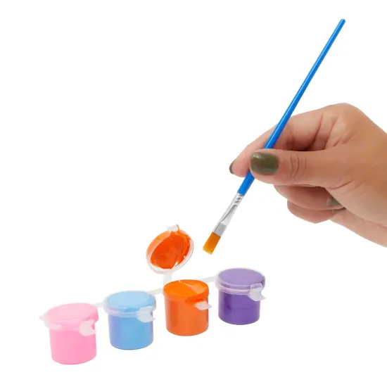 11-Piece 10-Inch Paint-Your-Own Moon and Stars Stepping Stone Kit - Includes 1 Moon and Stars Stone, 8 Pots with 10ml Acrylic Paint Each, and 2 Brushes for Yard Walkway Decorations Multicolor {4}