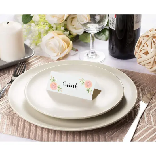 Place Cards - 180-Count Mini Tent Cards, Printable Foldover Table Placecards, Seat Assignment for Wedding, Holiday Dinner, Restaurant Reservation, Perforated, 30-Sheet, 1.43 x 3.75 Inches White {2}