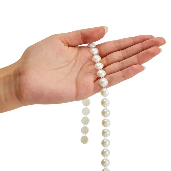 Pearl Strings for Crafts and DIY Projects, 10mm White Half Beads Spool Garland for Wedding Decorations (10 Yards) {4}