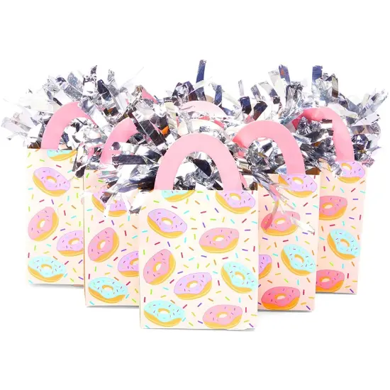 Donut Gift Bag Balloon Weights, Birthday Party Decorations (6 oz, 6 Pack) Silver {4}