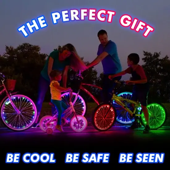 Activ Life Bike Light (2 Pack, White) Hot Gifts for Boys, Girls & Fun Summer Ideas for Him and Her - Popular Bicycle Wheel Accessories & Decorations for Bright Safety & Style LED Bulbs Night Rides {2}