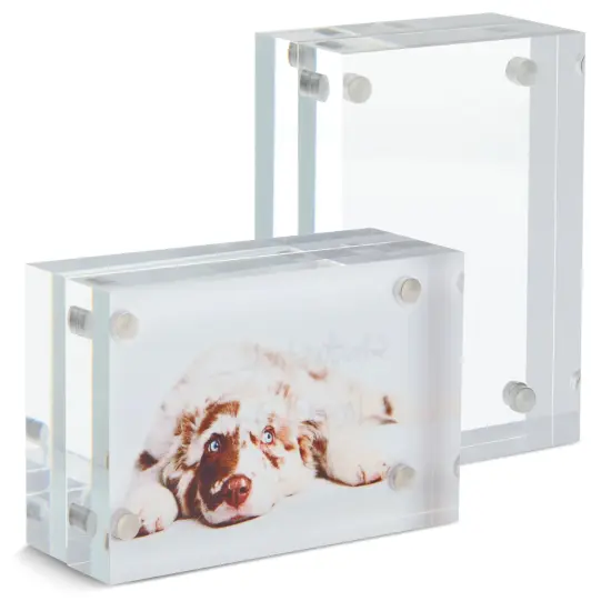 2 Pack Acrylic Plastic Picture Frames 2x3, Mini Wallet Size for Photos, Tabletop, Desktop Clear {1}