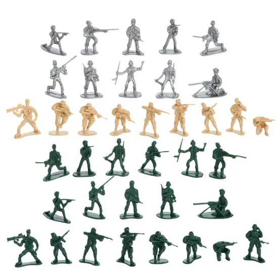 BLUE PANDA 400-Piece Army Men Toy Soldiers for Boys Ages 8-14 &ndash; Plastic Action Figures Playset with Military Toys, Battlefield Map, Fort Accessories, Tanks, Planes {7}