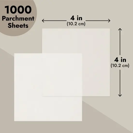 1000 Pack of Precut Parchment Paper Sheets, 4x4 Baking Squares White {6}