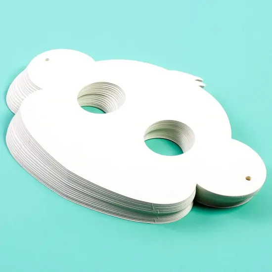 Bright Creations 3.8" x 5.9" Blank DIY Paper Monkey Mask with Elastic Band for Kids Costume Party (48 Pack, White) {6}