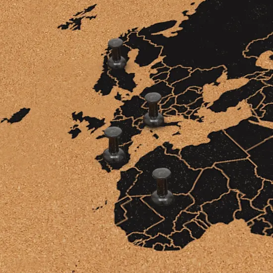 Juvale Cork Board World Map with Push Pins and Screws, Travel Tracker Map for Home and Office Wall Decoration, Easy Installation, Pin Past Adventures and Future Trips, 23.5 x 0.75 x 15.75 in Brown {4}