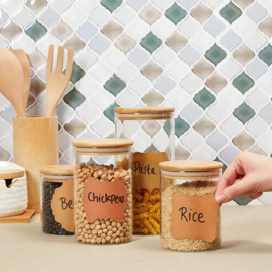 48 Pack Kraft Paper Sticker Paper, Full Sheet Printable Brown Labels (8.5x11 In) {4}