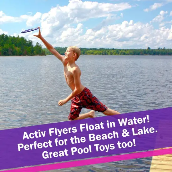 Activ Life 2 Pack Flying Rings for Kids, Fun Beach Toys, Gifts for Boys & Girls Aged 3-14, Cool Family Outdoor Games, Play at Swimming Pool, Playground, Basket Fillers Birthday Presents, Pink/ Purple {4}